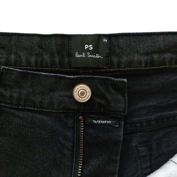 PS Paul Smith Washed Black Tapered Fit Slim Leg Jeans Men's Size 34x32 - Picture 9 of 10